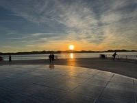Zadar sunset and sun monument