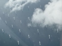 Copenhagen wind turbines from plane
