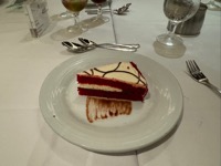 Red velvet cake in Main Dining Room