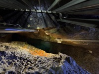 In the silver mine, looking down