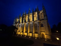 St. Barbara’s Cathedral at night