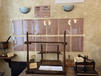 Bookbinding display in Knihtiskárna (Printing) Muzeum